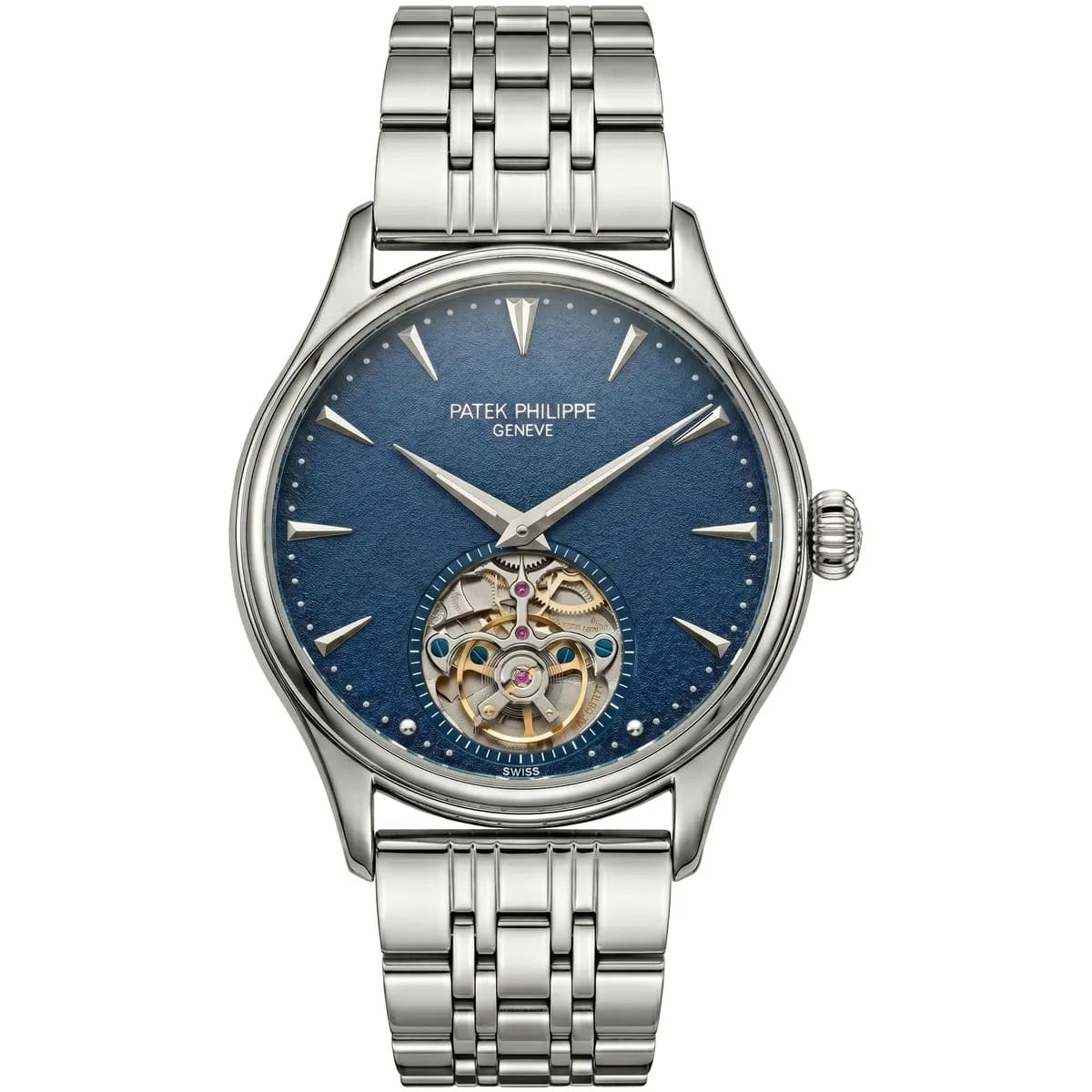Patek Philippe Men’s Blue Textured Dial Open-Heart Watch