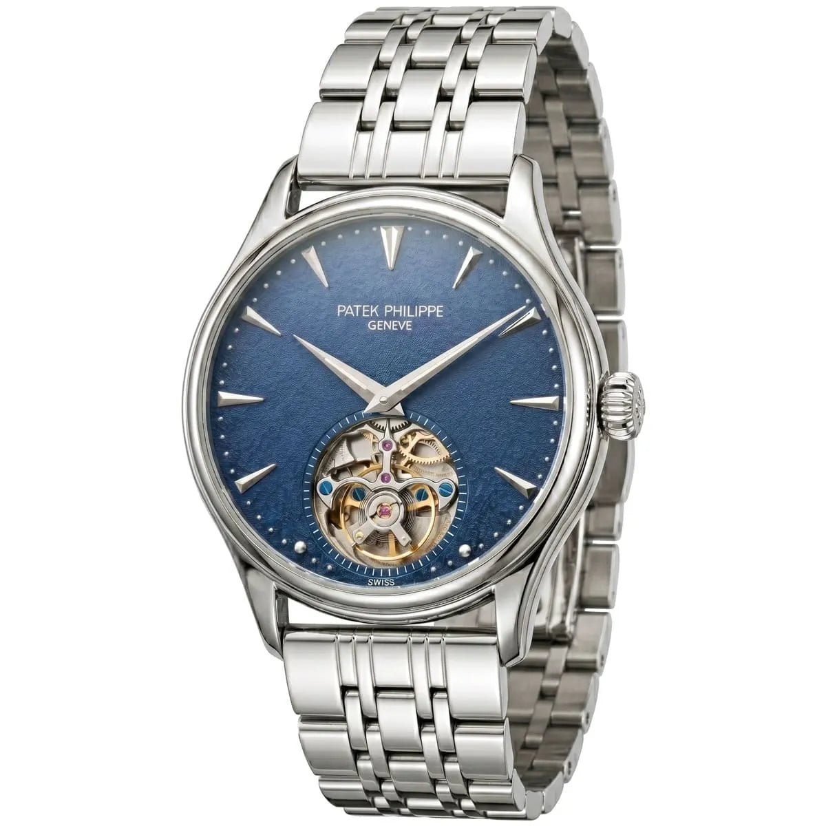Patek Philippe Men’s Blue Textured Dial Open-Heart Watch