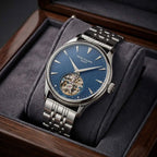 Patek Philippe Men’s Blue Textured Dial Open-Heart Watch