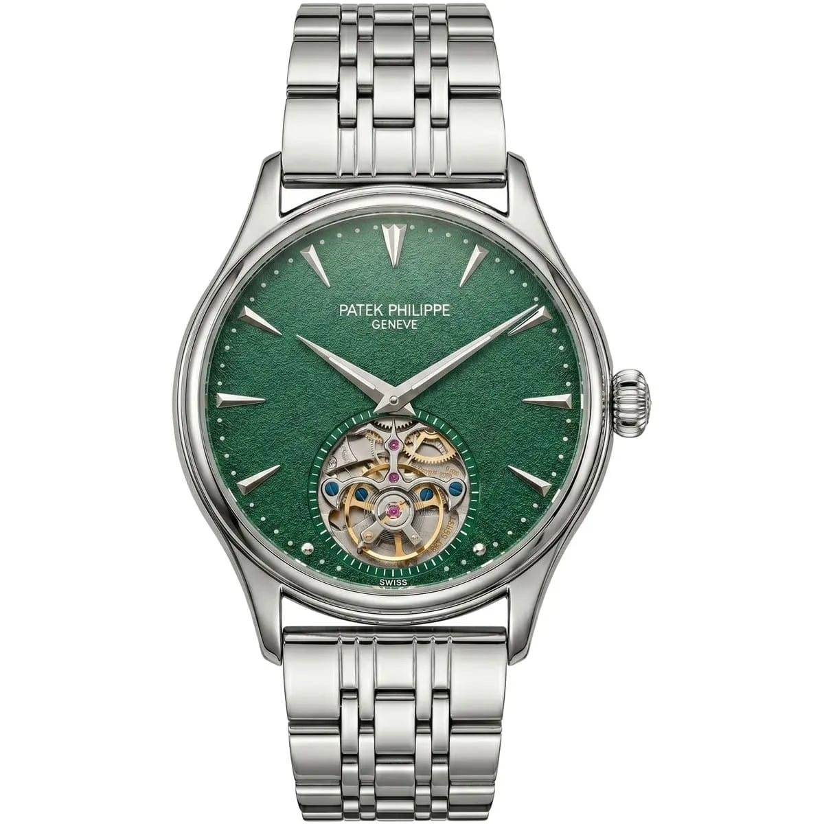 Patek Philippe Men’s Green Textured Dial Open-Heart Watch