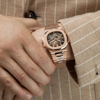 Patek Philippe Nautilus Moonphase Rose Gold Brown Dial 40mm  - watch for men