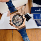 Maserati Potenza R8821108022 Limited Edition Skeleton Automatic Blue Leather Men's Watch