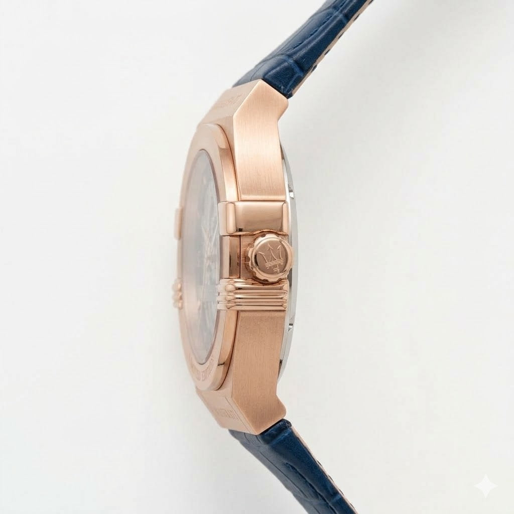 Maserati Potenza R8821108022 Limited Edition Skeleton Automatic Blue Leather Men's Watch