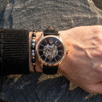 Maserati Epoca R8821118001 Rose Gold Black Skeleton Automatic Leather Men's Watch