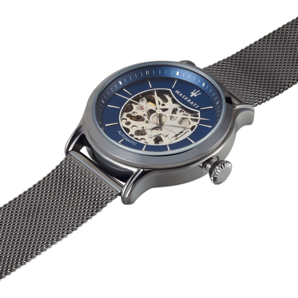 Maserati Epoca R8823118006 Gunmetal Blue Open Heart Automatic Men's Watch