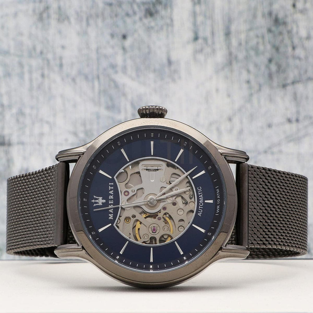 Maserati Epoca R8823118006 Gunmetal Blue Open Heart Automatic Men's Watch