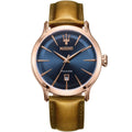 Maserati Epoca R8851118001 Rose Gold Case Blue Dial Brown Leather Watch