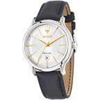 Maserati Epoca R8851118002 Silver Dial Gold Accents Black Leather Men's Watch