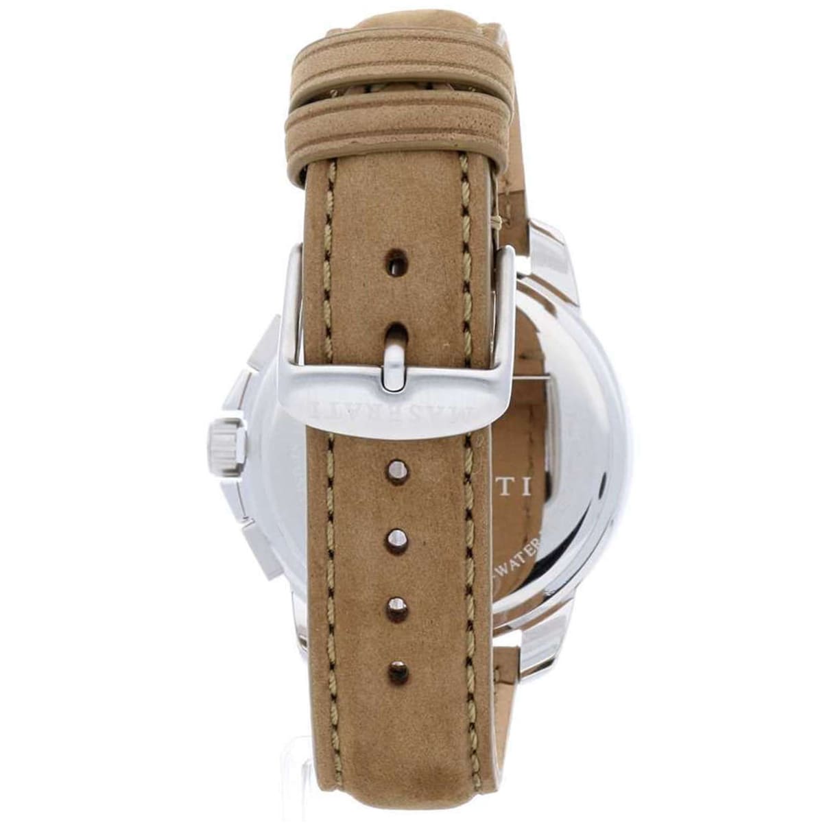 Maserati Successo R8851121004 Silver Black Dial Beige Leather Men's Watch