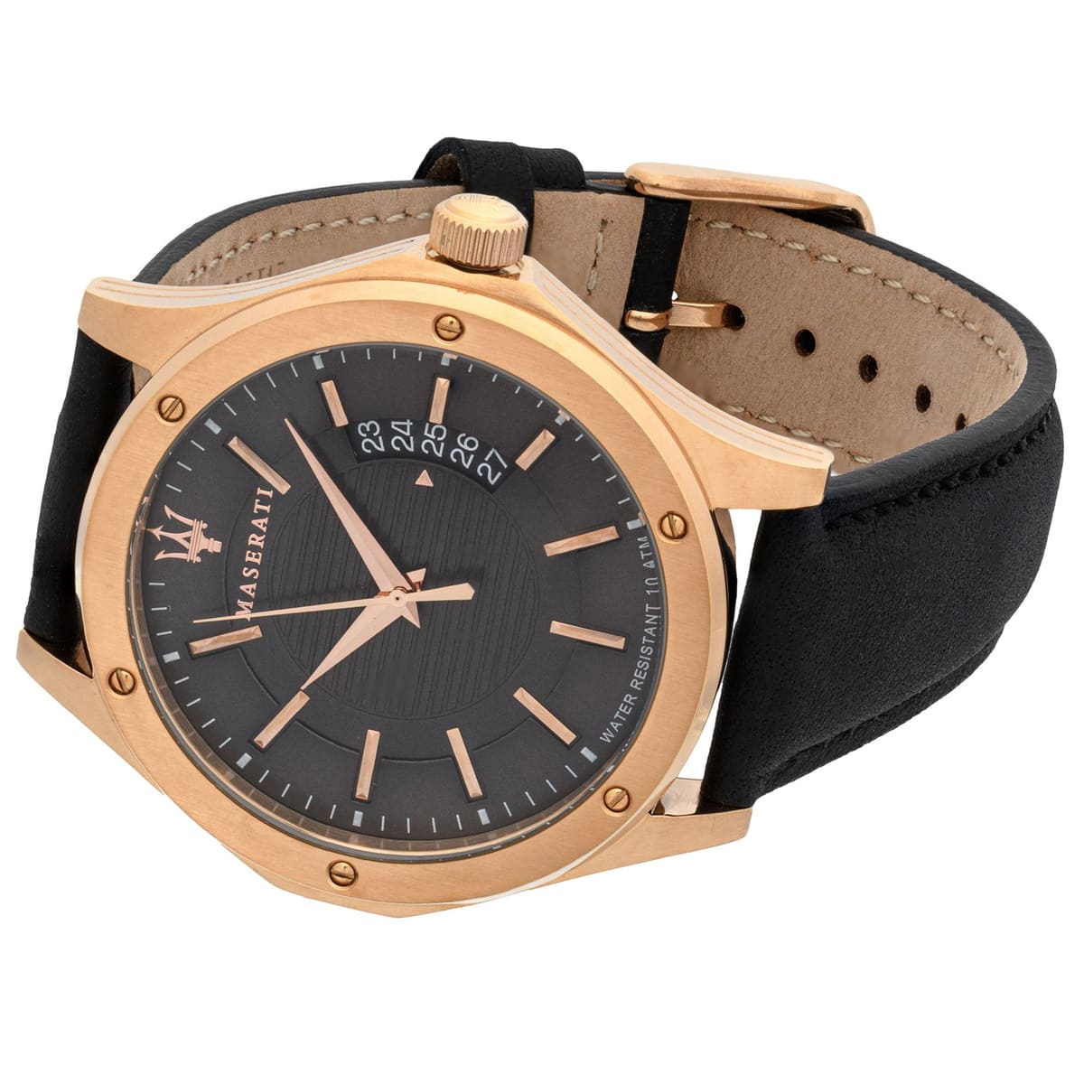 Maserati Circuito R8851127001 Rose Gold Black Dial Leather Men's Watch