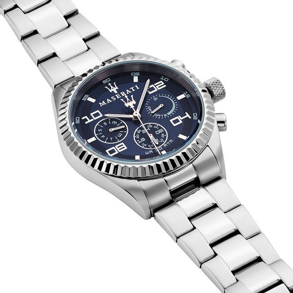 Maserati Competizione R8853100011 Silver Blue Dial Metal Men's Watch