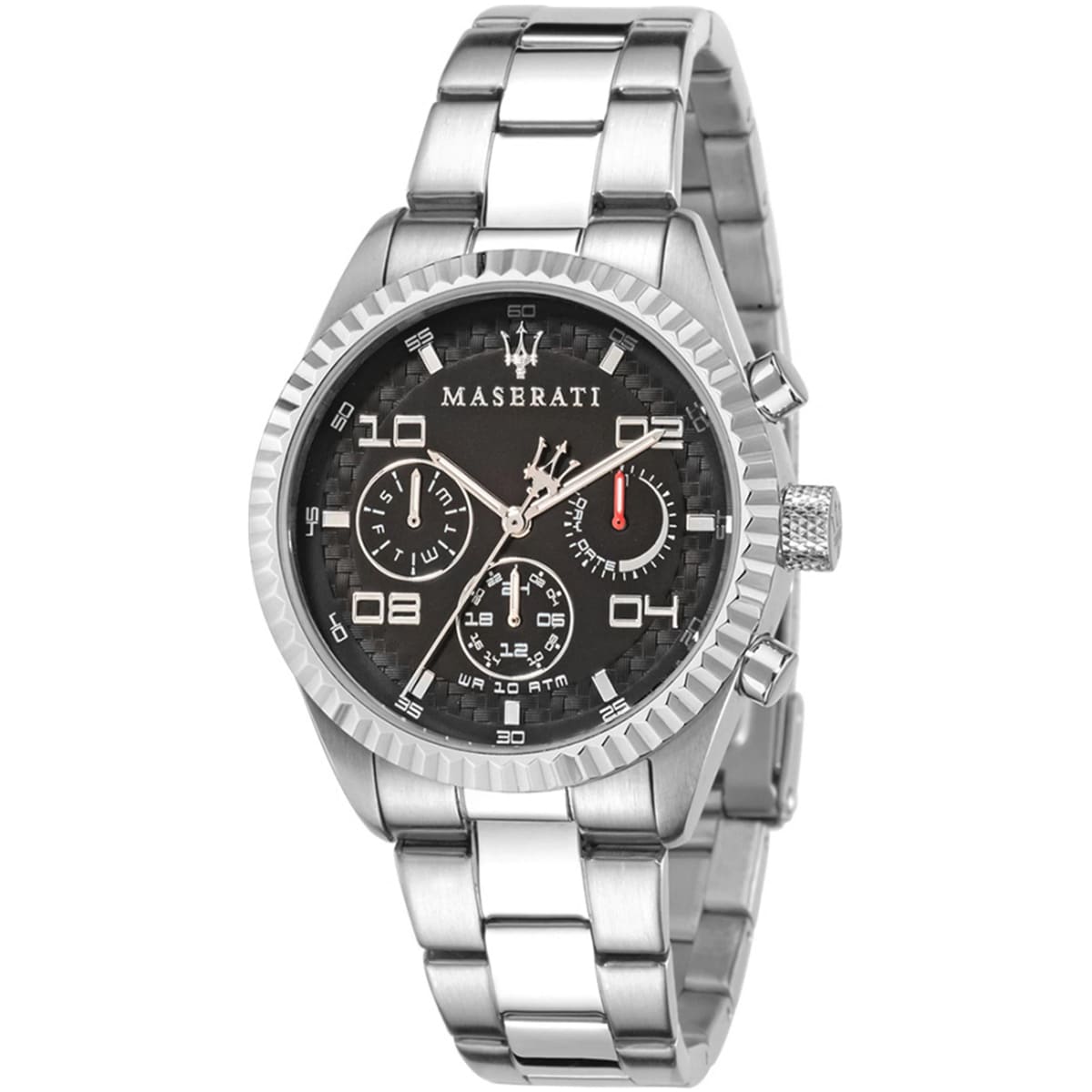 Maserati Competizione R8853100012 Silver Black Carbon Dial Metal Men's Watch