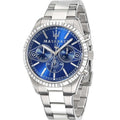 Maserati Competizione R8853100013 Silver Fluted Bezel Blue Dial Watch