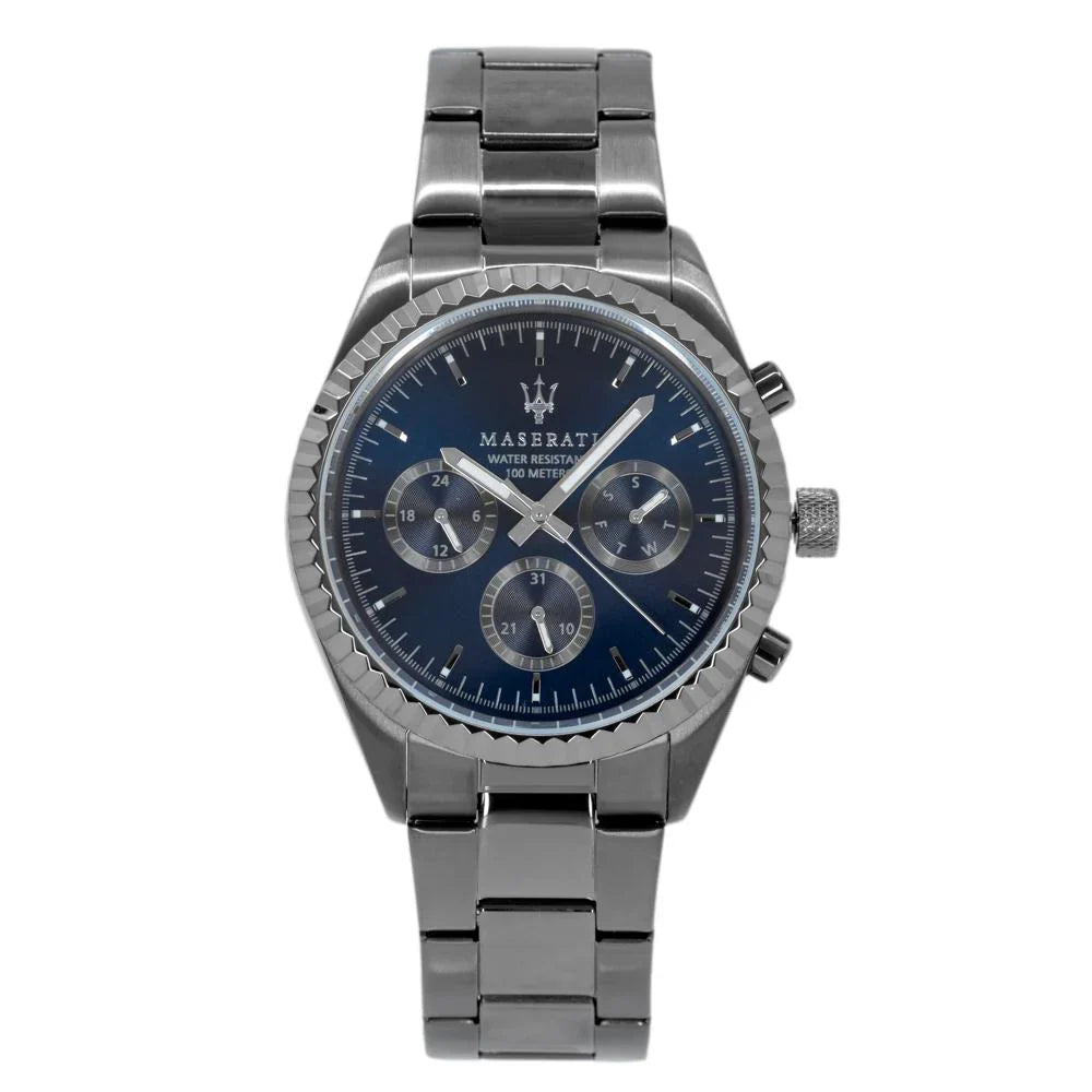 Maserati Competizione R8853100019 Gunmetal Grey Blue Dial Men's Watch