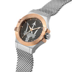 Maserati Potenza R8853108007 Two-Tone Silver Rose Gold Mesh Men's Watch
