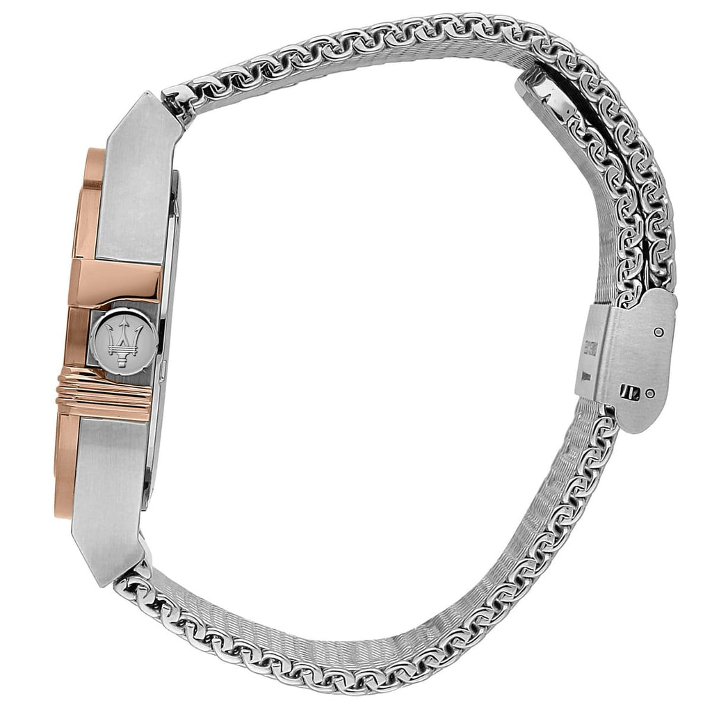 Maserati Potenza R8853108007 Two-Tone Silver Rose Gold Mesh Men's Watch