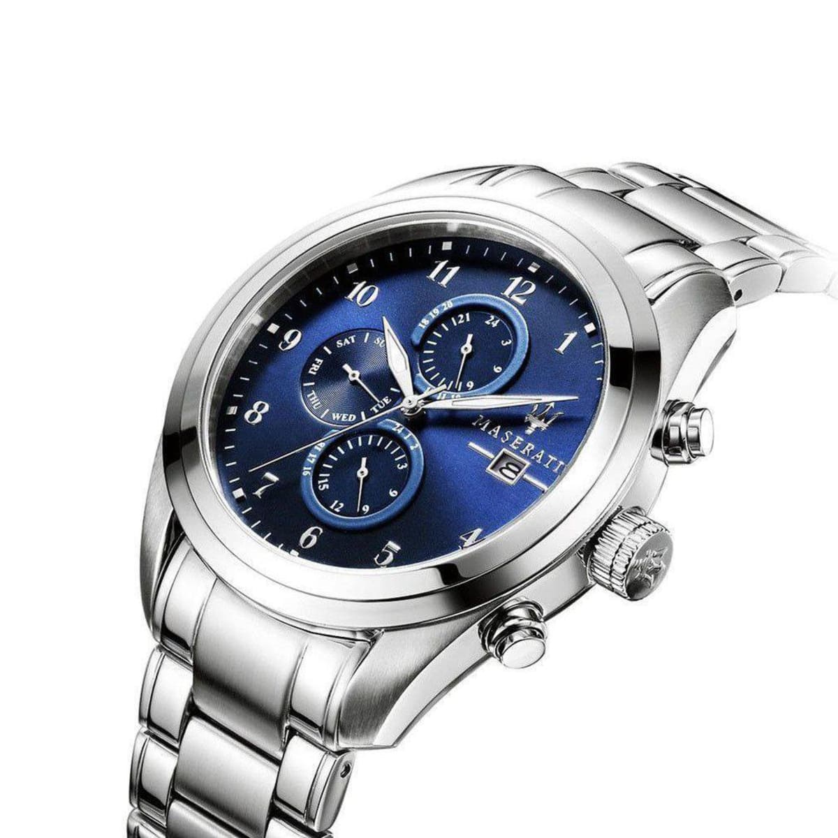 Maserati Traguardo R8853112505 Silver Blue Multi-Function Dial Metal Men's Watch