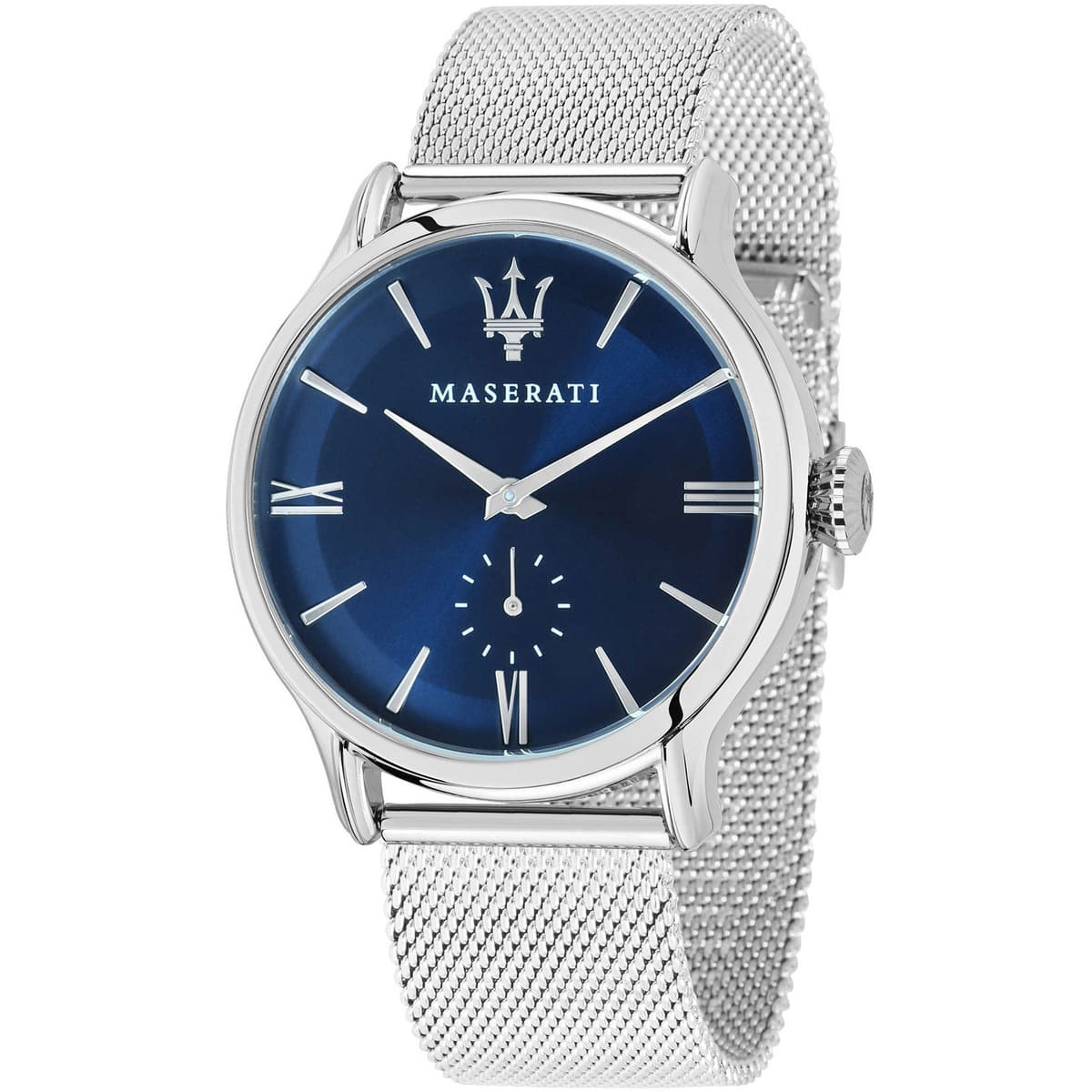 Maserati Epoca R8853118006 Silver Blue Dial Mesh Men's Watch