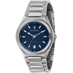 Maserati Triconic R8853139002 Silver Blue Striped Dial Metal Men's Watch