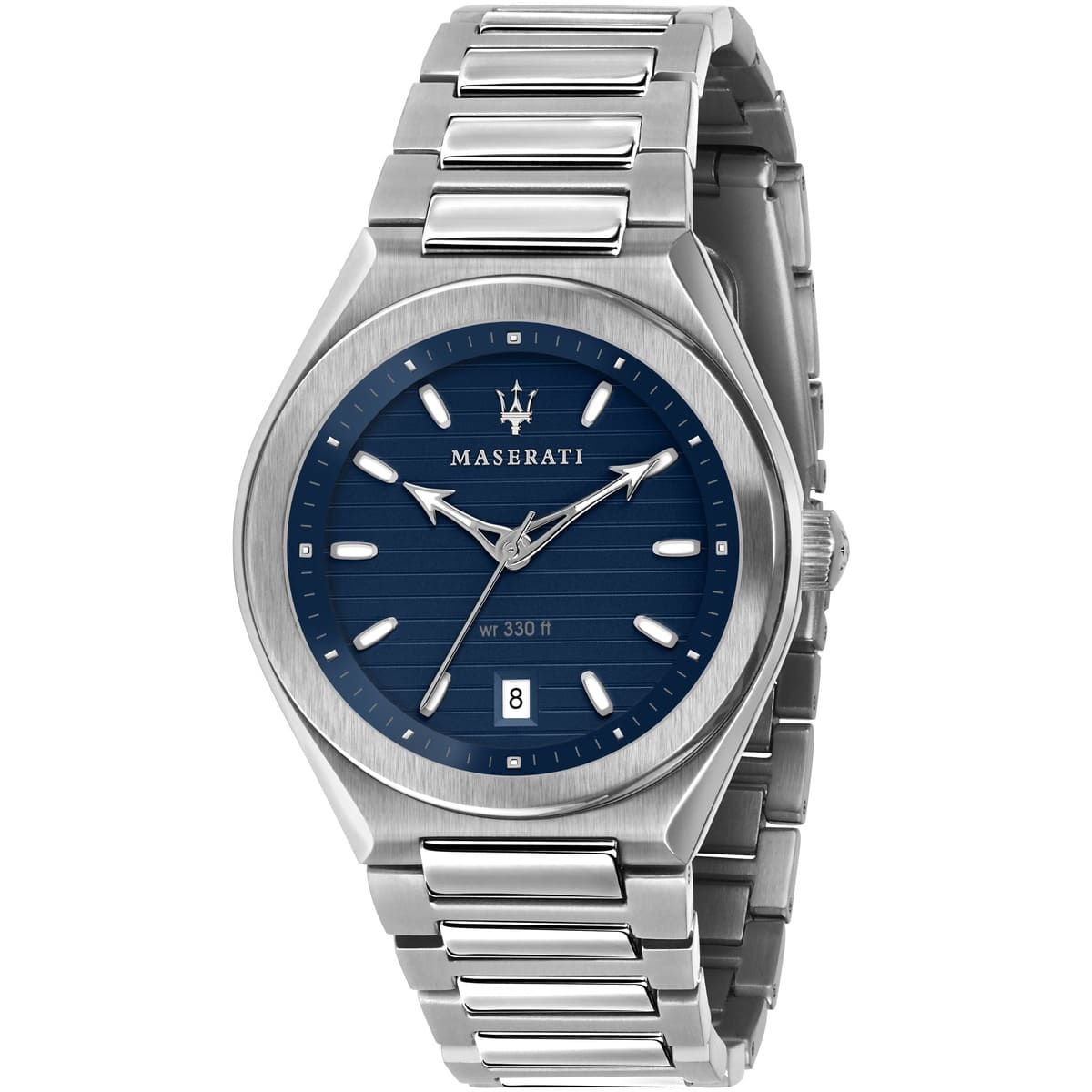 Maserati Triconic R8853139002 Silver Blue Striped Dial Metal Men's Watch