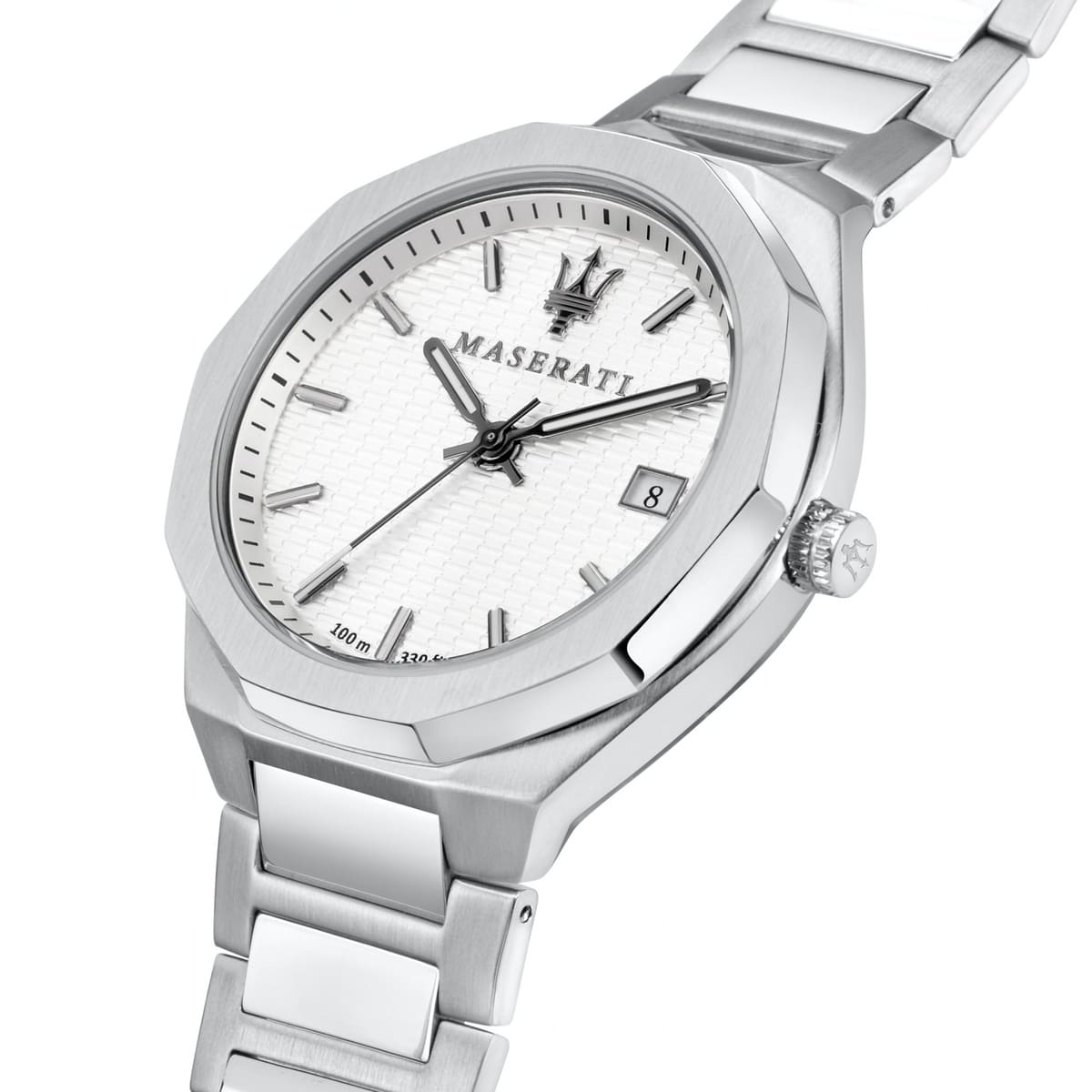 Maserati Stile R8853142005 Silver Waffle Dial Integrated Metal Men's Watch
