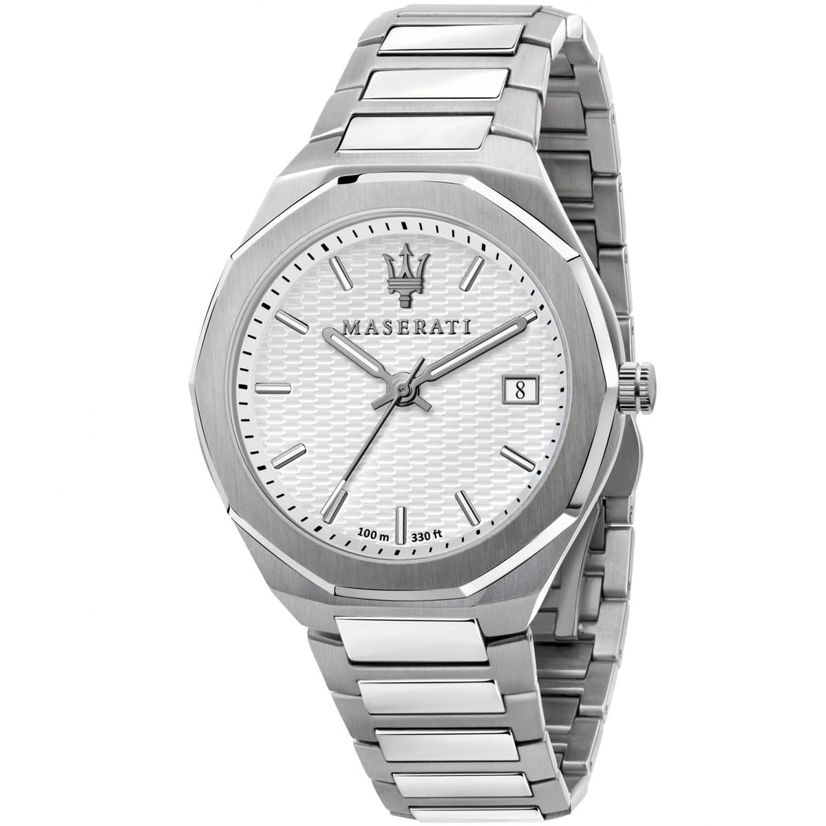 Maserati Stile R8853142005 Silver Waffle Dial Integrated Metal Men's Watch