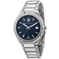 Maserati Stile R8853142006 Silver Blue Waffle Dial Men's Watch