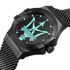 Maserati Potenza R8853144002 Black Case Tiffany Blue Trident Mesh Men's Watch