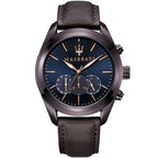 Maserati Traguardo R8871612008 Bronze-Tone Blue Dial Leather Men's Watch