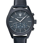 Maserati Traguardo R8871612019 All Black Leather Men's Watch