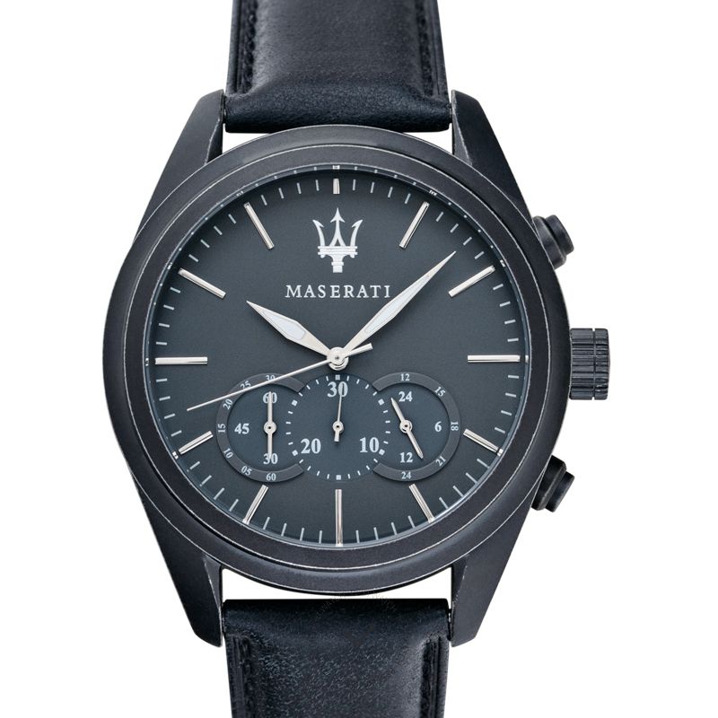 Maserati Traguardo R8871612019 All Black Leather Men's Watch