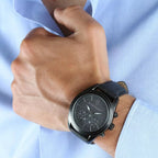 Maserati Traguardo R8871612019 All Black Leather Men's Watch