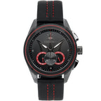 Maserati Traguardo R8871612023 Black Case & Leather Strap Red Accents Watch