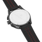 Maserati Traguardo R8871612023 Black Case & Leather Strap Red Accents Watch
