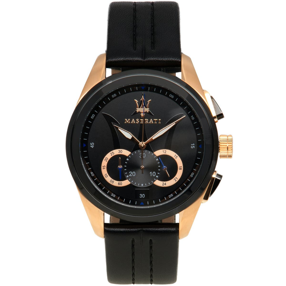 Maserati Traguardo R8871612025 Black Case & Leather Strap Chronograph Watch