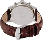 Maserati Epoca R8871618001 Silver Rose Gold Blue Dial Leather Men's Watch