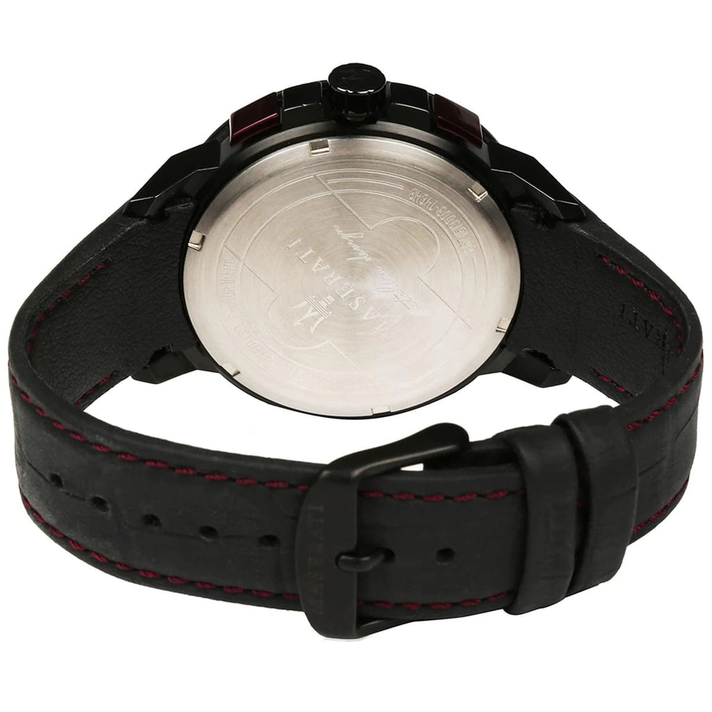Maserati Ingegno R8871619003 Gunmetal Case Black Dial Leather Men's Watch