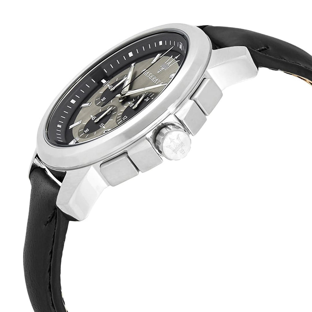 Maserati Successo R8871621006 Silver Gray Dial Leather Men's Watch