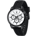 Maserati Successo R8871621010 Black Case White Dial Rubber Men's Watch