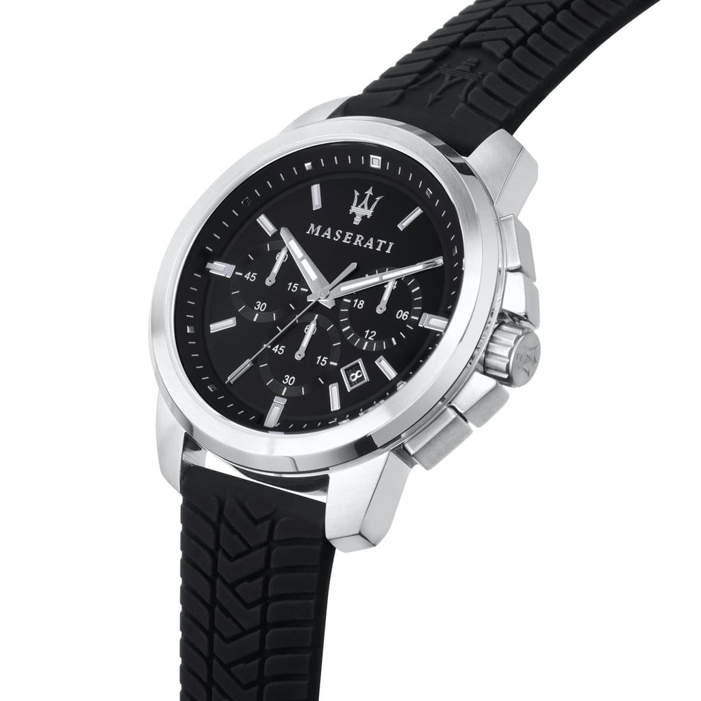 Maserati Successo R8871621014 Black Dial Rubber Men's Watch