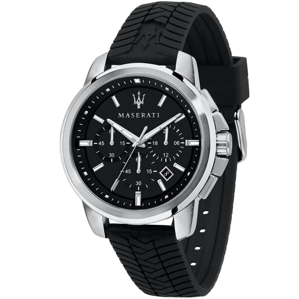 Maserati Successo R8871621014 Black Dial Rubber Men's Watch