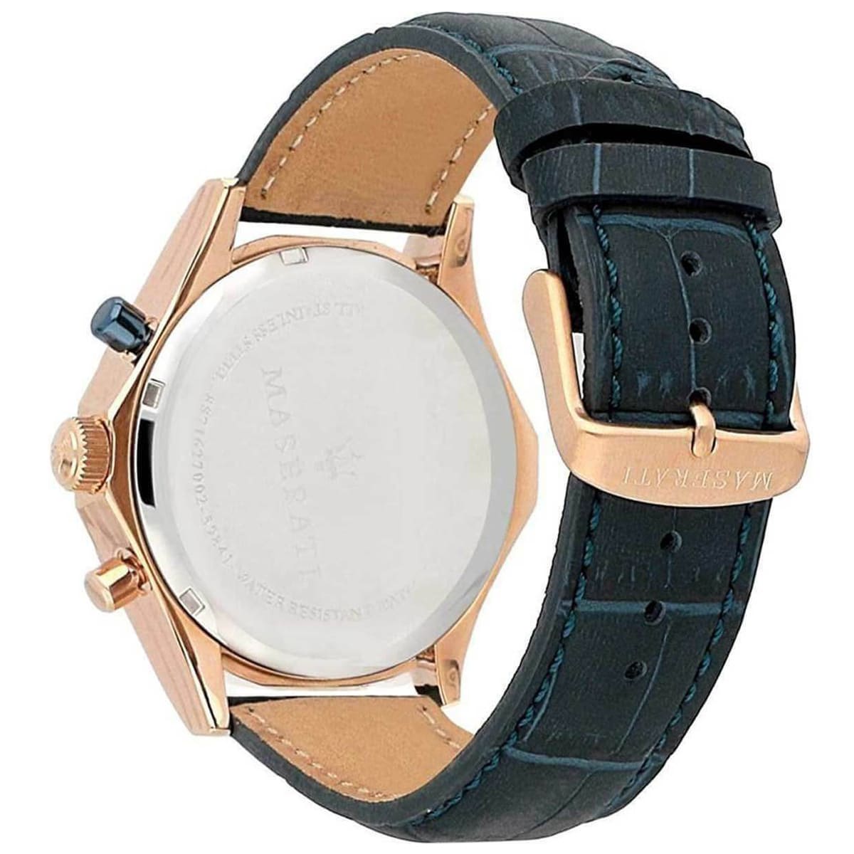 Maserati Circuito R8871627002 Rose Gold Blue Dial Leather Men's Watch
