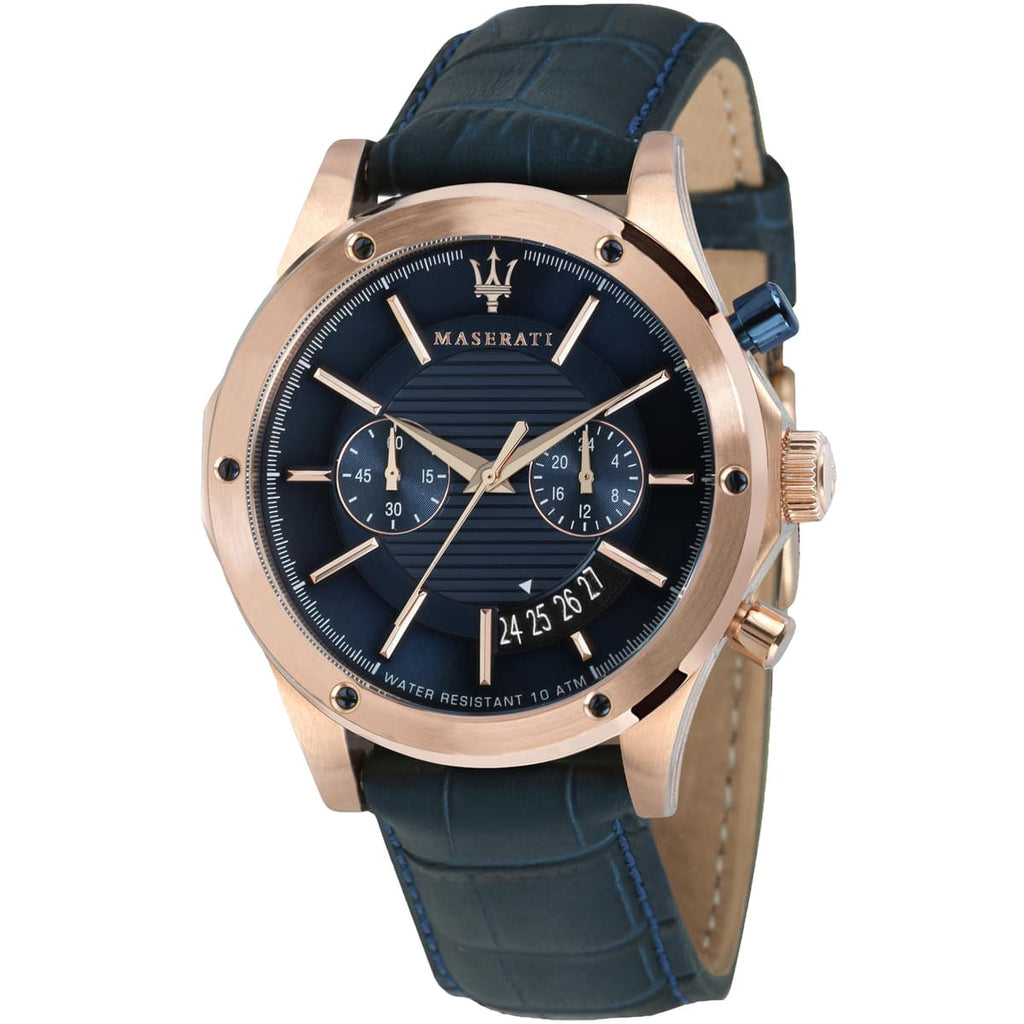 Maserati Circuito R8871627002 Rose Gold Blue Dial Leather Men's Watch