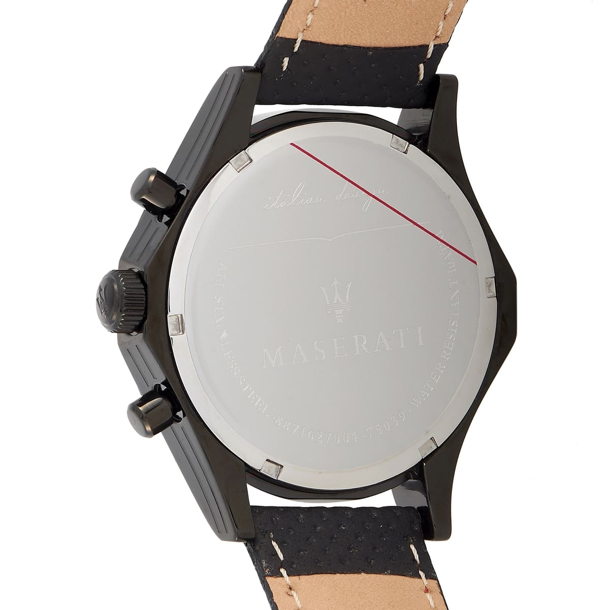 Maserati Circuito R8871627004 All Black Red Stitching Leather Men's Watch