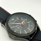 Maserati Circuito R8871627004 All Black Red Stitching Leather Men's Watch