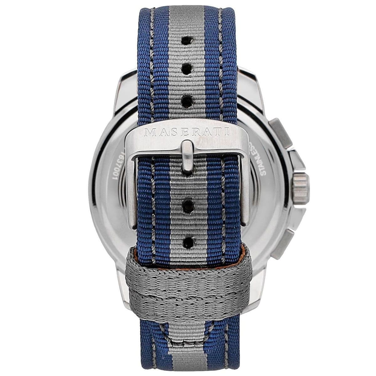 Maserati Royale R8871637001 Silver-Tone Blue Dial Fabric Strap Men's Watch