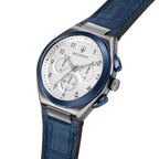 Maserati Triconic R8871639001 Grey & Blue White Dial Rubber Men's Watch