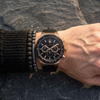Maserati Stile Chronograph R8871642001 Rose Gold Black Dial Leather Men's Watch