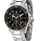 Maserati Competizione R8873600003 Silver & Rose Gold Black Dial Watch