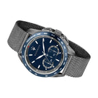 Maserati Traguardo R8873612009 Gunmetal Grey Blue Dial Mesh Men's Watch